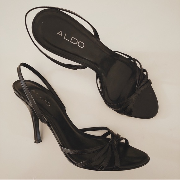 SOLD Black Strappy Heels - Picture 4 of 5